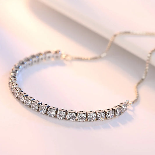 Vera 925 Sterling Silver Zircon Tennis Bracelet – Elegant Wedding & Engagement Jewelry